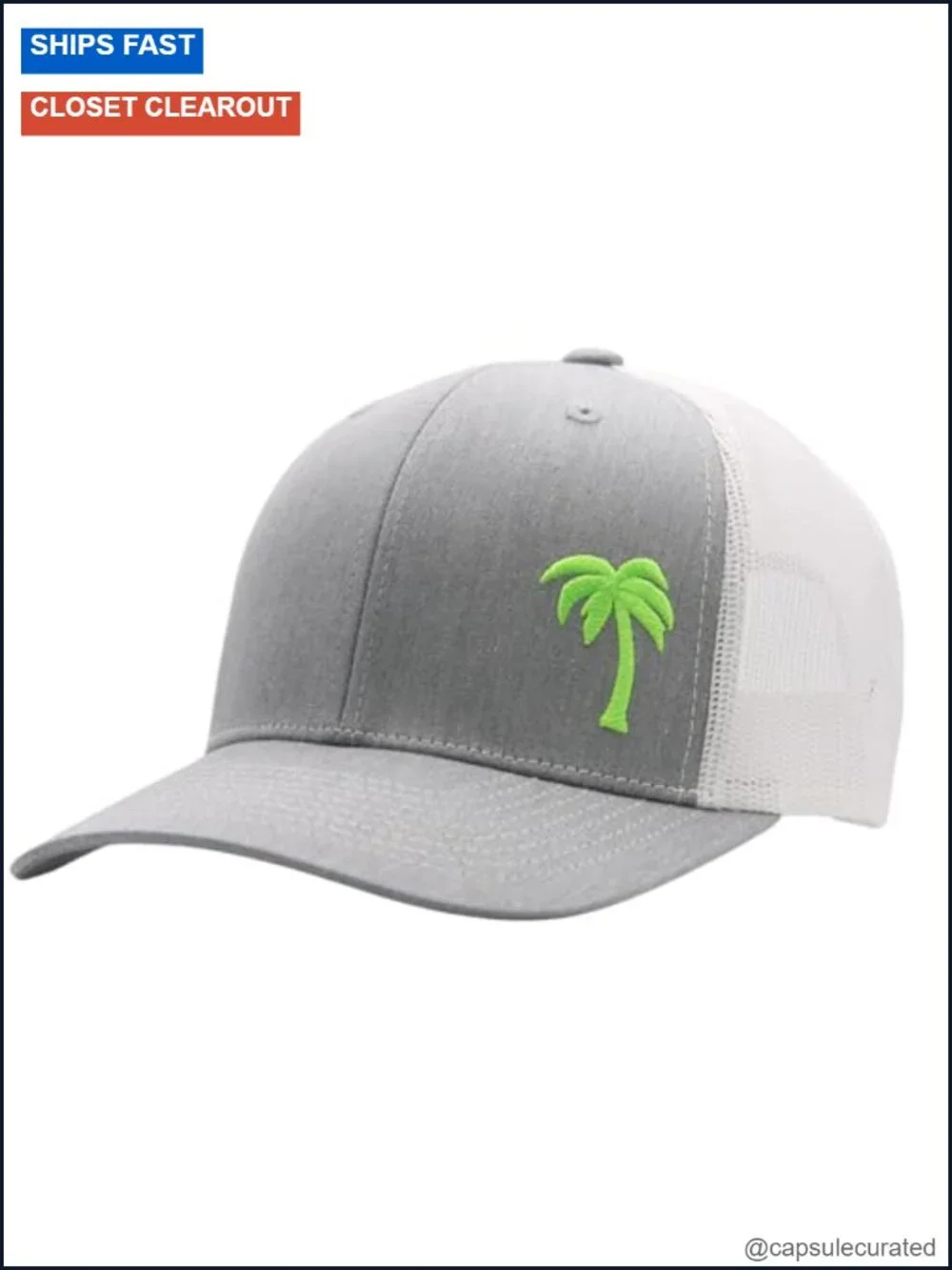 LINDO Palm Tree Trucker Hat | Breathable Mesh Back | Adjustable Snapback
